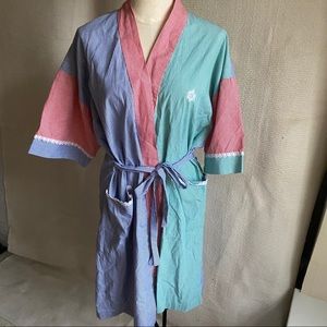 Dior 90s Gingham Check Plaid Print Robe